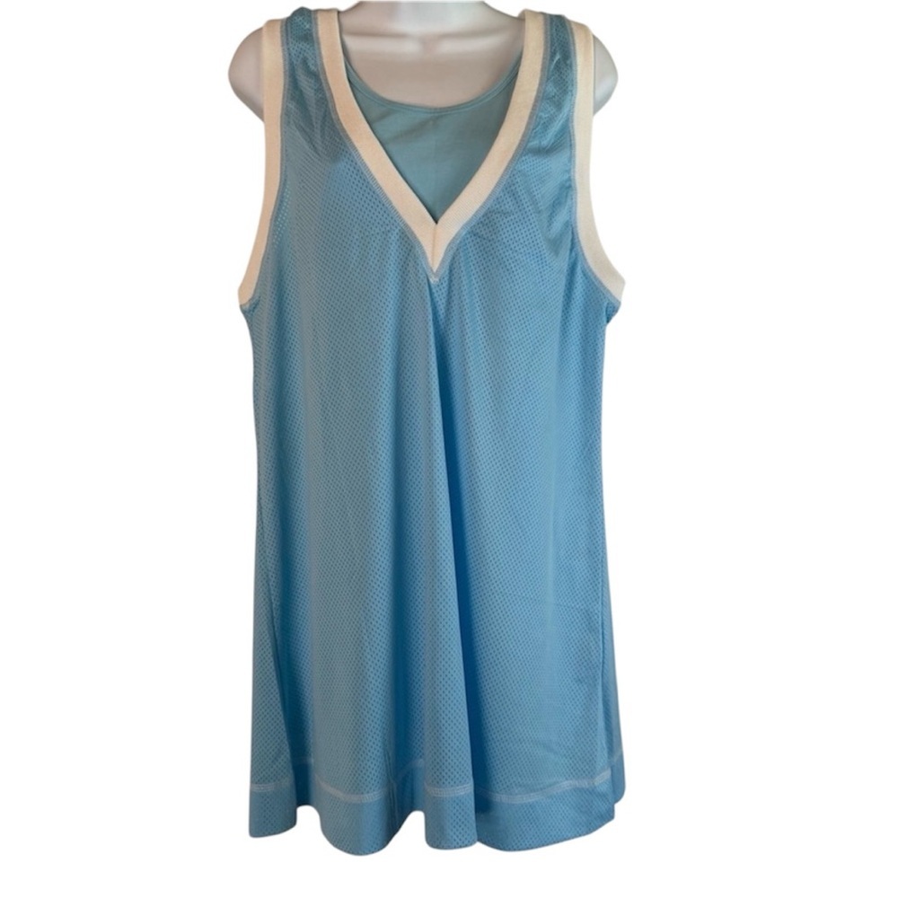 Light Blue Sleeveless V-Neck Tennis Style Set
